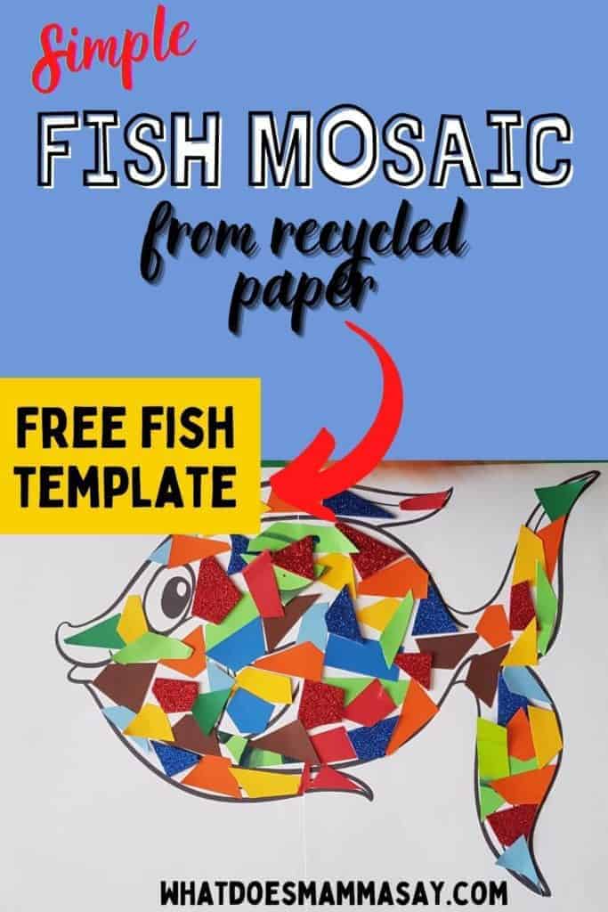 Fish mosaic craft pinnable image