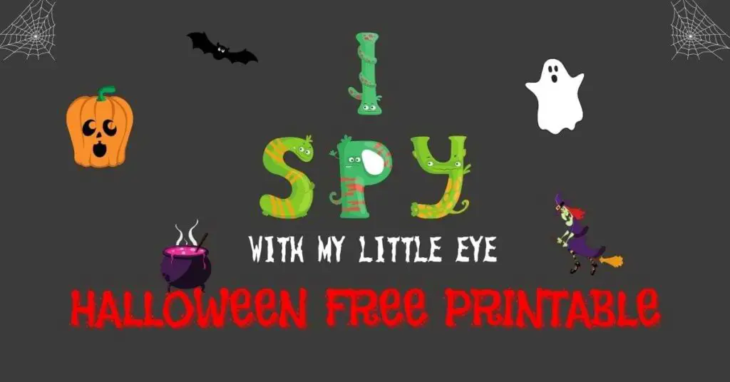 I spy with my little eye Haloween free printable