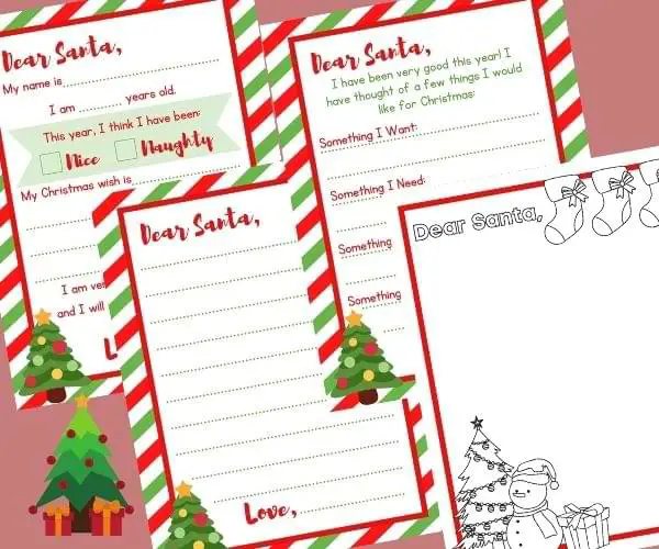 Letters to Santa templates