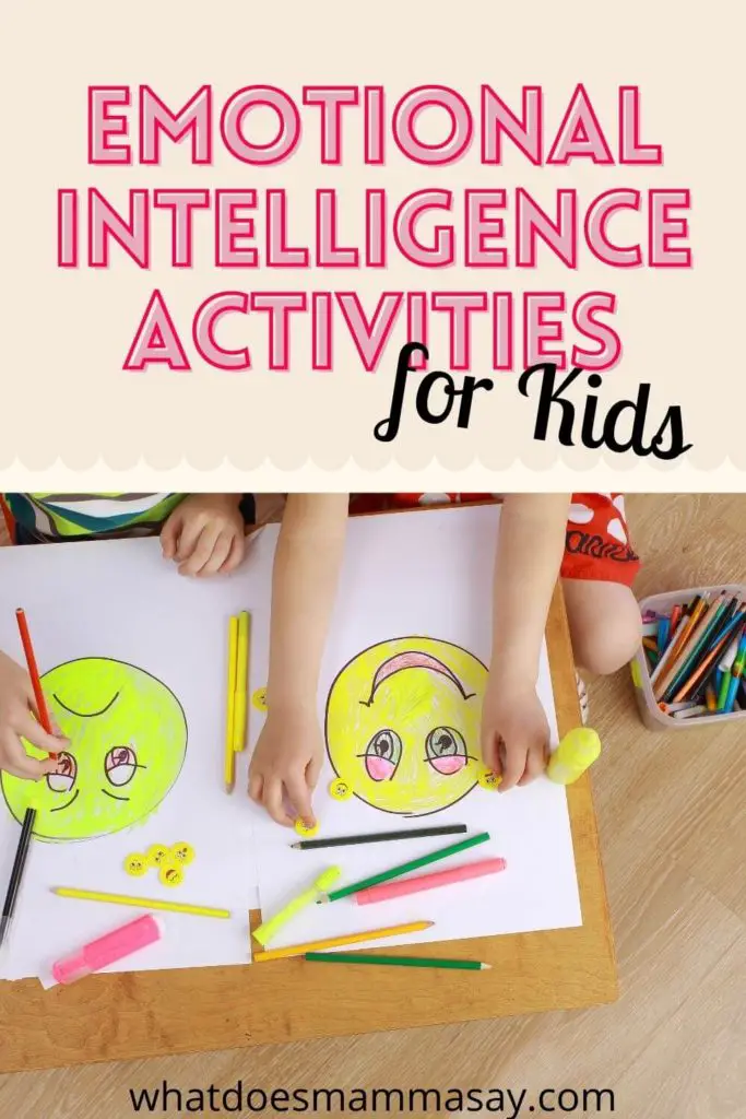 emotional intelligence activities for kids pinnable image