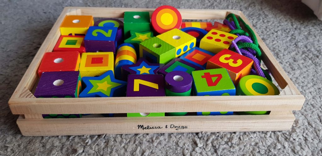 Melissa&Doug lacing beads in a box