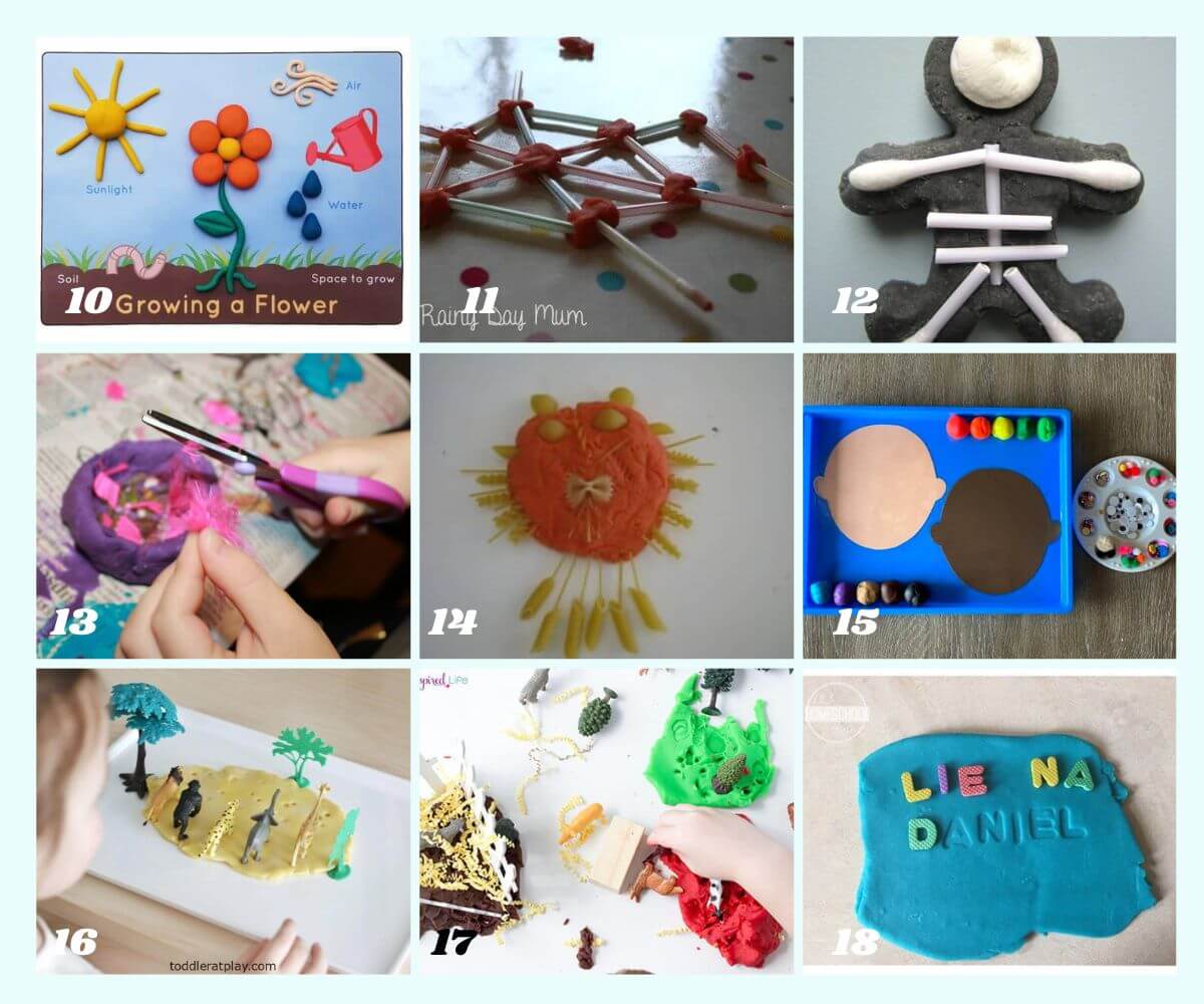 40+ Activities With Playdough and Printable Play Mats