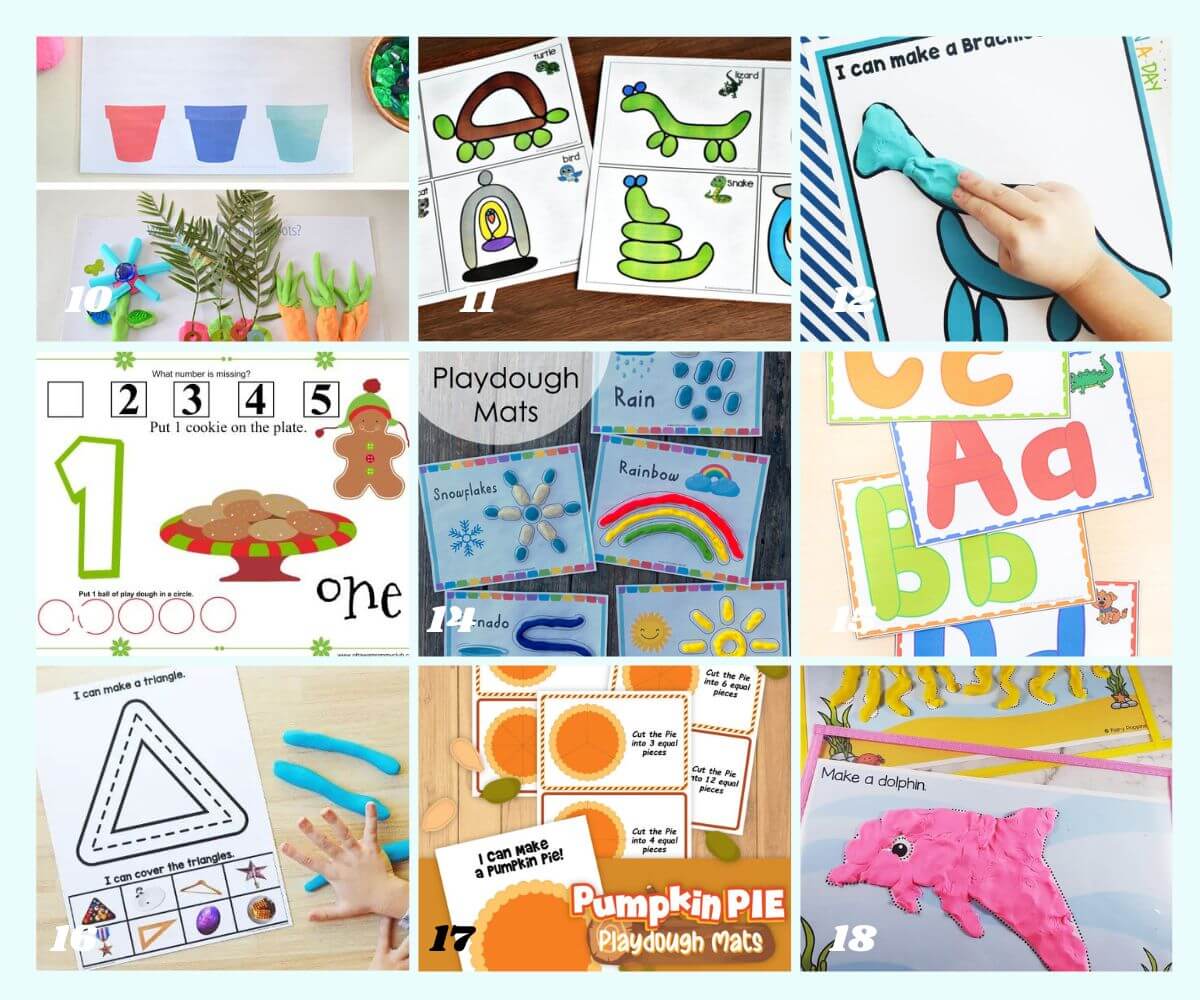 40+ Activities With Playdough and Printable Play Mats